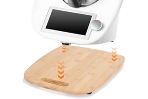 MUUKAIII Gleitbrett für Thermomix TM6 & TM5, Schnelles Bewegen Rollbrett für Thermomix Vorwerk Küchenmaschine TM6 TM5 Zubehör Unterlage Brett, Gleitbrett aus Bambus Holz