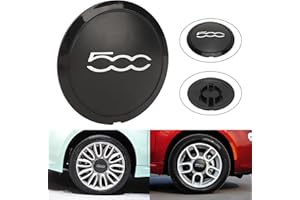 OTUFAN per 500 Copri Ruota Hup Trim, Accessori Di Aggiornamento per Il Lifting Del Copriruota Centrale Esterno Dell auto 68078419ac Sostituzione per 500 (1 PCS Fiat 500 Bordo nero Testo bianco)