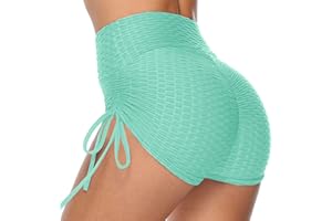 BIKETAFUWY Pole Dance Tenue avec Cordon Latérale, Short Sport Femme Booty Butt Scrunch, Pole Dance Short Sexy Taille Haute, Short Femme de Sport Yoga Pole Dance Hot Pants Cycliste Femme Short Running Femme