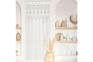 ‎MOCROP Mocrop 84×200cm Boheme Türvorhäng Makramee Vorhang Decoration Handgeflochtene Vorhänge Schlafzimmer Boho Wanddeko, für Haus, Hochzeit, Wohnwagen, Restaurant, Tür und Fenster Dekoration