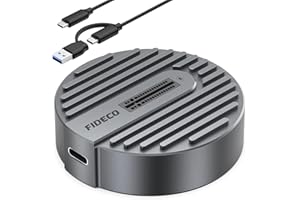 FIDECO M.2 NVME Enclosure, USB 3.2 Gen 2 10Gbps Case Esterno, Adattatore NVMe USB per SSD M.2 NVMe/SATA SSD di M-Key & M+B Key, Senza Strumenti, Supporta UASP