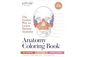 Anatomy Coloring Book with 450+ Realistic Medical Illustrations with Quizzes for Each + 96 Perforated Flashcards of Muscle Origin, Insertion, Action, ... The Easiest Way to Learn Human Anatomy