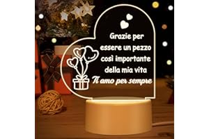 Aonveki Idee Regalo Donna Uomo Natale, Lampada Regalo Anniversario Compleanno San Valentino per Lei Lui, Luce Notturna Romantico Regalo Amore per Fidanzata Fidanzato Moglie Marito Coppia Sorella Amica