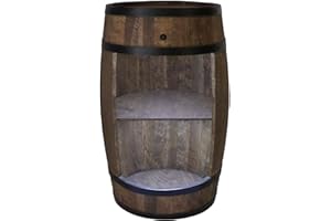 ‎CREATIVE COOPER CREATIVE COOPER Wooden Barrel Home Bar with LED Lights - Wine Cabinet in Retro Style - Wine Barrel Bar - Wine Rack - Wooden Bar 80 cm - Elegant Furniture Living Room Decoration - Barrel Bar Table and