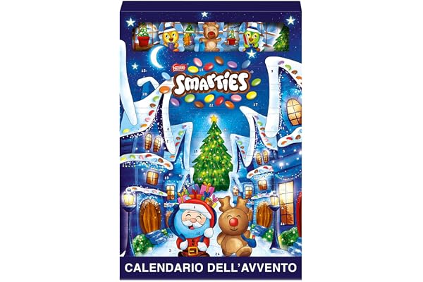 NESTLÉ SMARTIES Adventskalender, julkalender fylld med figurer av mjölkchoklad och SMARTIES chokladlinser, 1-pack (1 x 193,9 g)