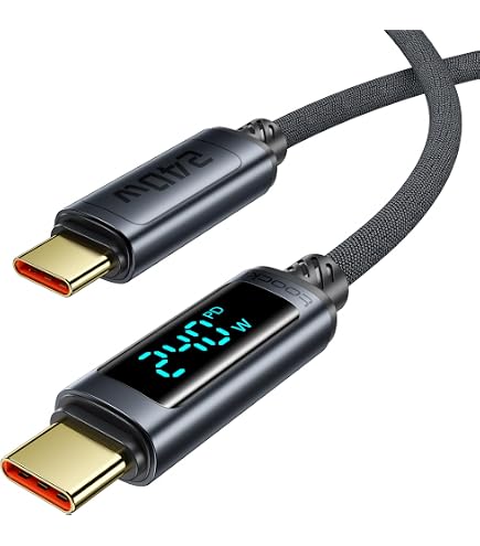Toocki 100W USB-C-Kabel Mit LED-Anzeige – 2 M, 2 Stück, Geflochten, Für Schnellladung & Daten
