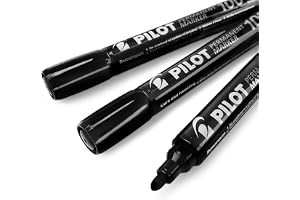 Pilot Sca-100 Bullet Point Permanent Marker Pen - 4.0mm-4.5mm Tip, Black, Set of 3