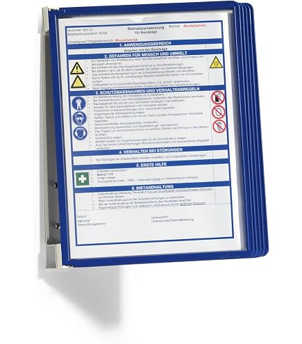 Espositore Da Parete DURABLE Flexiplus 6 A4 Orizzontale – Portariviste Con 6 Scomparti Per Ufficio, Fiere E Sale D’Attesa – Nero, 340x520x100 Mm