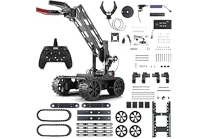 VANLINNY Roboter Bausatz, Roboter Kinder, STEM Robot Kinderspielzeug mit Elektronischer Programmierung und Fernbedienung, DIY Roboterarm Auto mit 4-DOF, Experimente Spielzeug für Kinder ab 8+ Jahre