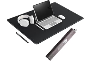 CENNBIE Skórzana mata na biurko, duża, 110 x 60 cm, podkładka na biurko, rozszerzona antypoślizgowa podkładka pod mysz, wodoodporna skóra PU, duża podkładka pod mysz, na biurko do biura i domu