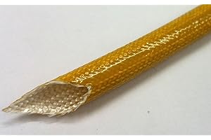 BALCONI PERFORMANCE Gaine isolante en fibre de verre et silicone, diamètre 6 mm, jaune, haute température 260 °C, isolation électrique 1500 V, 10 mètres
