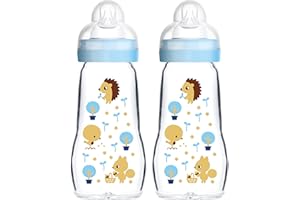 MAM BABYARTIKEL MAM Feel Good Glass Bottle 260 ml Glas Flasche, Doppelpackung, für Junge