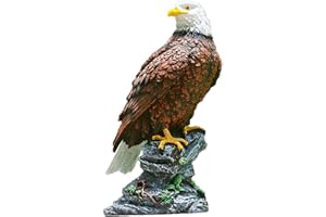 smai Escultura de animales de resina pintada a mano para exteriores, adorno de jardín, figura de águila, resistente a la intemperie