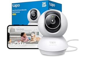 Tapo C230 3K 5MP Indoor Camera, Smart AI Detections - Person Pet Baby Cry, Pan/Tilt 360° View, Security Carmera No Monthly Fee, Enhanced Night Vision, Two-way Audio, Works with Alexa & Google