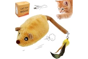 ROTKUSZ Souris Interactive pour Chat, Jouet Électrique Mobile pour Chat, Rechargeable par USB, Souris a Détection Intelligente