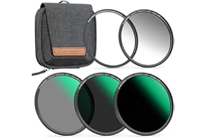 K&F Concept Nano-Xcel Pack de Filtros Magnéticos 77mm GND8+ND8+ND64+ND1000+Anillo de Adaptador Magnético