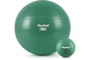 ‎PHYSKCAL PhysKcal Gymnastikball und 23 cm Pilatesball Set, Anti Burst Gymnastikball, Anti-Rutsch-Sitzball, Balanceball, Yogaball für Zuhause, Fitnessstudio und Büro