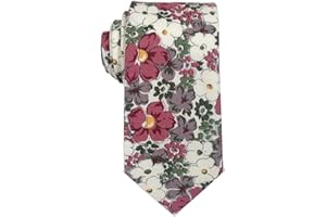 Mantieqingway Men's Cotton Printed Floral Neck Tie Skinny Ties