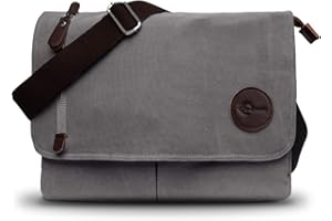 CHEREEKI Bandolera, Bolso de Lona Hombre con Múltiples Bolsillos Correa para Colgar Ideal para Viajes y Estudios (Cabe un Portátil de 13,3 Pulgadas)