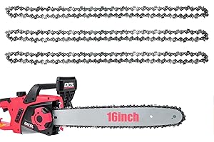BWISUP 3 Pack 16 inch Chainsaw Chain for 16 Inch (40cm) Bar 56 Drive Links, 3/8inch Pitch, 0.050inch Gauge, Fits for Oregon Titan TTL758CHN, Einhell GH-EC 2040, McCulloch, Black & Decker and Other Chainsaws
