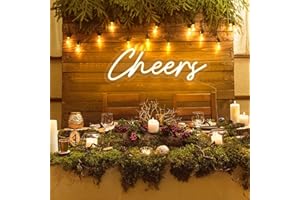 HFHUNGKEONG Cheers Neonschild USB betrieben mit dimmbarem Schalter LED Neonlichtschild für Wandhintergrund dekoration Cheer Light Up Sign Neon für Bar, Geburtstag, Party, Hochzeit, 15 x 5.5in (warmweiß)