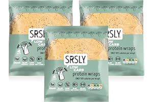 SRSLY Low Carb Protein Wraps 9" - Pack of 3 Flexible & Delicious Low Carb Tortilla - Keto-Friendly High Fibre - Freshly Made Foldable & Toastable - Wraps for Breakfast Lunch & Dinner