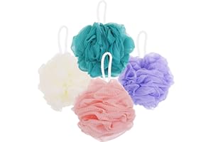 DVHOK 4 Stück Badeschwamm, Duschschwamm, 60g, Mesh-Pouf-Bälle, Schwamm, Schrubber