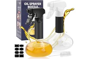 MINISOISO 2 Pièces Vaporisateur Huile, Pulvérisateur d'huile 380 ML, Spray Huile Cuisine avec 1 Brosse, Flacon Spray Alimentaire,Pulvérisateur Huile d’Olive pour Cuisine Cuisson BBQ Salade