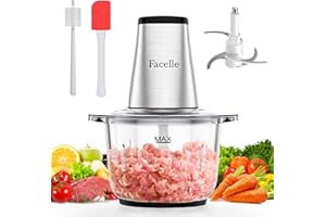 Tritatutto da Cucina Elettrico, Facelle Frullatore Tritatutto Multifunzione, 500W Mixer Cucina da 2 Litri, Robot da Cucina per Verdure, per Carne/Verdura/Frutta/Noci/Cibo per Bambini