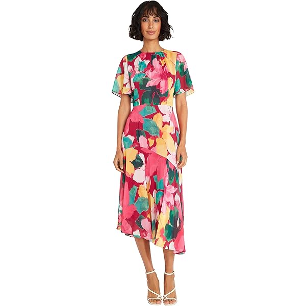 Maggy London Women's Garden Embroidered Mesh Halter Midi Dress-Perfect for  Wedding Guest & Special Occasions, Blue/Green/Yellow, 14 : Buy Online at  Best Price in KSA - Souq is now Amazon.sa: Fashion