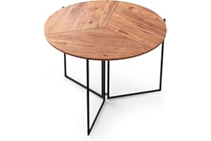 WELL HOME MOBILIARIO & DECORACIÓN Mesa de comedor redonda con patas de metal WellHome.