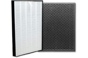 iAmoy Kit de filtros de carbón activado y True HEPA de repuesto,filtro FY1410/30 y FY1413/30,compatible con Philips AC1215 AC1214/60 Purificador de aire