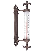 TFA Dostmann Analoge Buitenthermometer – Smeedijzer Met Handgesmede Wijnbladeren, 38,5 Cm, Weerbestendig, Duits Vakmanschap