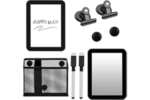 MAXDOVYEN Magnetisches Schließfach-Zubehör-Set, Schulzubehör (mit magnetischem Whiteboard, Spindspiegel, Stifthalter, Marker, runder Magnet), Schulspind, schwarzes Dekor, Arbeitsspind-Organizer