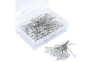 NETSPOWER 100pcs Épingles Droites Pins Épingle à Tete de Diamant Cristal Goupilles de Corsage Aiguille en Acier Inoxydable pour Couture Décoration de Mariage Artisanat Fleuristes Banquet avec Boite de Rangement