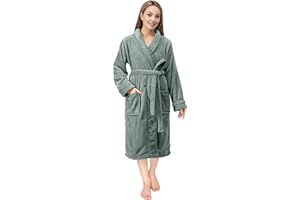 NY Threads Luxury Women’s Dressing Gown Super Soft Fleece Bath Robe Cozy Shawl Collar Loungewear and Nightwear