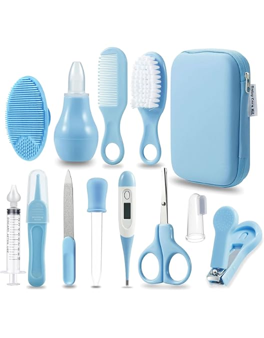 Trousse De Soin Bébé Badabulle Plouf - 7 Accessoires - Thermomètre, Brosse, Ciseaux - Transparente