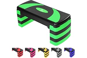 ‎MAXSTRENGTH MAXSTRENGTH Fitness-Stepper für Training, 5-fach höhenverstellbar, 10 cm, 15 cm, 20 cm, 25 cm, 30 cm, rutschfeste Trittfläche für Aerobic-Übungen, Ausdauer, Cardio, Yoga, Routinen