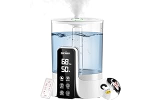Sejoy 6L humidificadores para el dormitorio habitación grande y el bebé, Ultrasonic Cool Mist Top Fill humidificador de escritorio, difusor de aromas y luz nocturna 360 ° Boquillas，Quiet