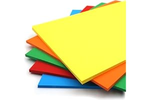 Rothmill A4 Card Stock, 175gsm (230 microns), Multicoloured Card Pack with 5 Bright Colours, Ideal for Arts and Craft, Office and Stationery Use - 100 Sheets