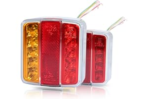 Aelmiyw 2 Pcs Led Trailer Lights,Tail Lights,Rear Brake Light for Caravan Truck Trailer Tail Lamp Boat,IP65 Waterproof,E-Mark