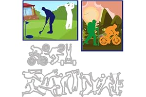 GLOBLELAND 3Set 14Pcs Matrices de Découpe d'Athlètes Métal Faisant des Coupes de Réunion de Sport Pochoirs de Gaufrage Modèle pour la Fabrication de Cartes en Papier Décoration