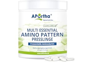 ‎APORTHA APOrtha® Amino Pattern Presslinge – 420 Presslinge mit 8 essentiellen Aminosäuren nach Prof. Dr. Lucà-Moretti, ausgewogenes Aminosäuren-Profil, EAA Presslinge, vegan