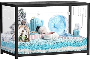 BUCATSTATE Jaula Hamster Metal 2,0 - Hábitats para Animales Grande Apilable con Fácil Instalación para Hámster Sirio Enano Jerbos Ratones 80L X 44,7W X 50,6H cm (Negro)