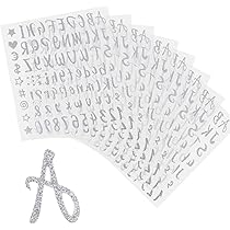 648 stuks 8 vellen glitter letterstickers, zelfklevende letterstickers