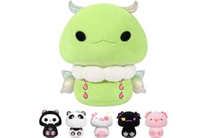 Mewaii Peluche Oreiller Kawaii Coussin pour bébé d‘Animaux Poupée Jouets Forme de Champignon et Confortable Coussins en Peluche pour Enfants 3 Ans et Plus（20CM,La teigne des vers à Soie）