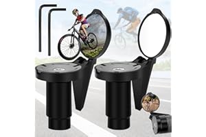 ADLUH 2 Pièces Retroviseur Velo, Retroviseur Trotinette Electrique, Rétroviseur de Vélo Miroir Convexe 360° Réglable, Retro Velo, Universelle Hd Aux Chocs Miroir pour Rétroviseur pour Guidon de 16 à 22mm