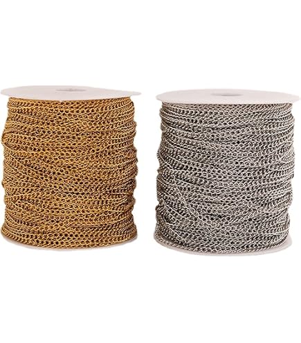 4 Mètres De Chaîne Fine En Bronze - 2 X 1 Mm - Pour Création De Bijoux, Colliers, Bracelets
