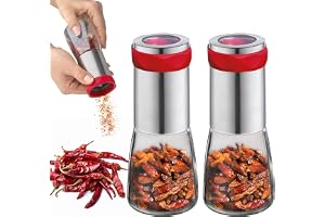 Uppsättning av 2 chilikvarnar 140 ml, glachiliskärare, kryddkvarn, chilikvarn av glas, chilikvarn, chilikvarn med skärblad i