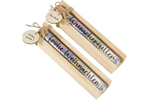 BOFUNX 2 Stück Wunscherfüller/Frohe Weihnachten Geldgeschenk Verpackung Holz Geldgeschenk Gutschein Verpackung für Geburtstag Weihnachten Silvester Neu Jahre